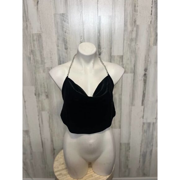 Black velvet tank top - Picture 1 of 5
